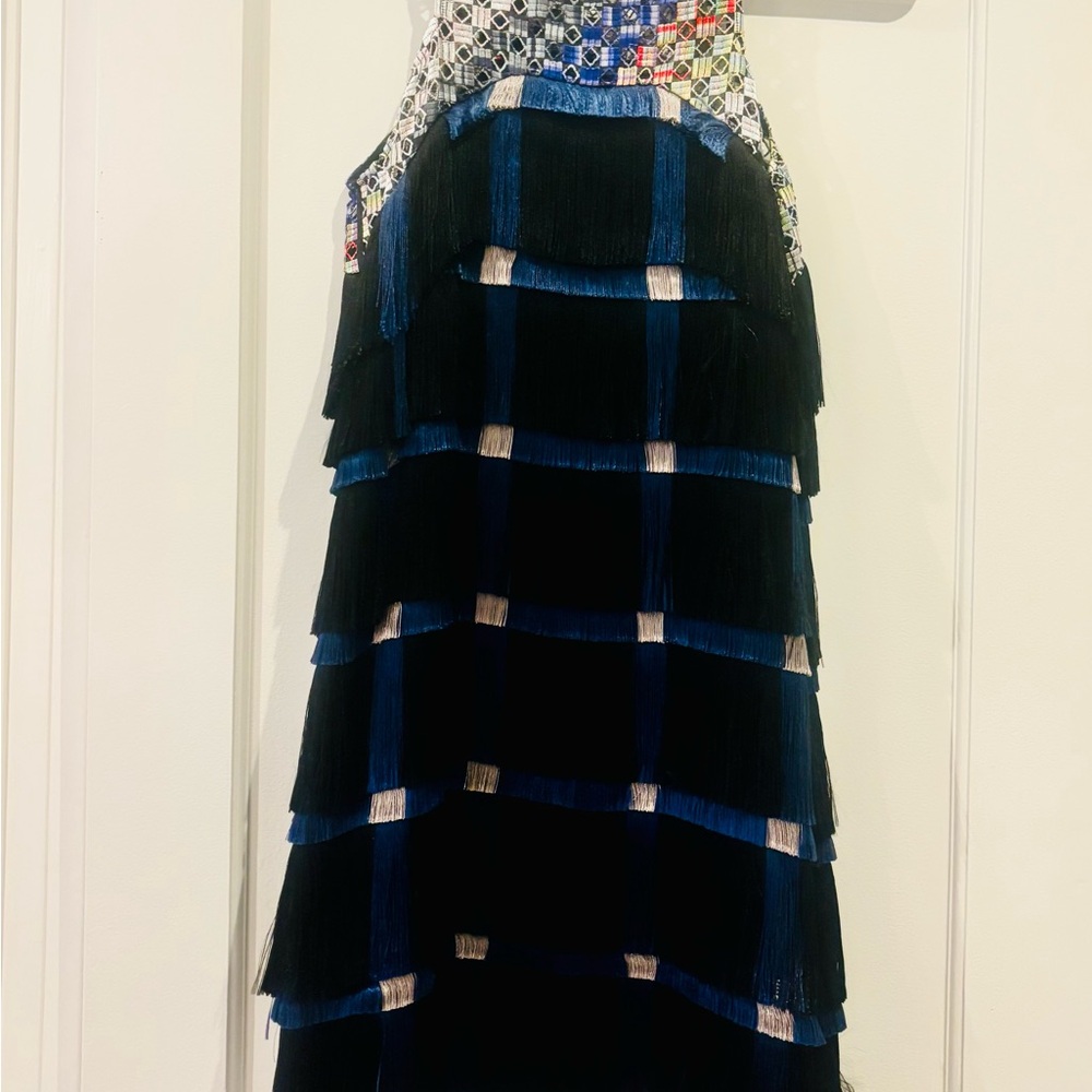 Chic Layered Mini Dress - Black and Blue